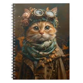Schattigee Steampunk Cat grillige kleding A5 Journ Notitieboek