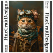 Schattigee Steampunk Cat Whimsical Attyre A5R Deco Tissuepapier