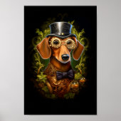 Schattigee Steampunk Dachshund Worst Wiener Dog 14 Poster (Voorkant)
