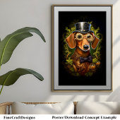 Schattigee Steampunk Dachshund Worst Wiener Dog 14 Poster