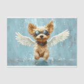Schattigee Steampunk Dog Angel met vleugels AV9 De Tissuepapier (Voorkant)