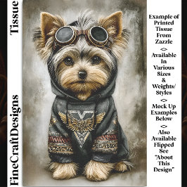 Schattigee Steampunk Dog in Hoodie DS3R Decoupage Tissuepapier