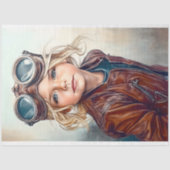 Schattigee Steampunk Girl Aviator Goggles W9 Decou Tissuepapier (Voorkant)