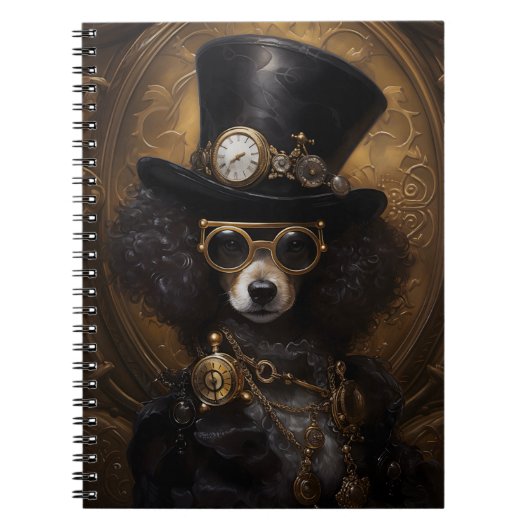 Schattigee Steampunk Hond In Pet Schilderij D3R Ni Notitieboek (Voorkant)