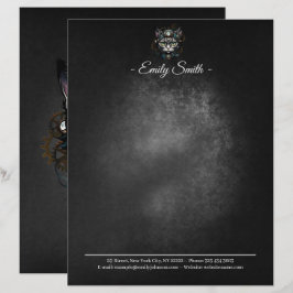 Schattigee steampunk kat met klokken en tandwielen briefhoofd