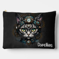 Schattigee steampunk kat met klokken en tandwielen