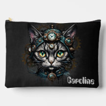 Schattigee steampunk kat met klokken en tandwielen