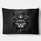 Schattigee steampunk kat met klokken en tandwielen etui (Achterkant)