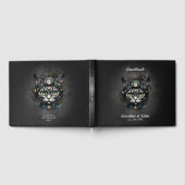 Schattigee steampunk kat met klokken en tandwielen gastenboek (Volledig)