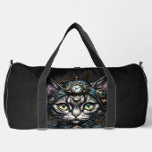 Schattigee steampunk kat met klokken en tandwielen plunjezak (Voorkant)