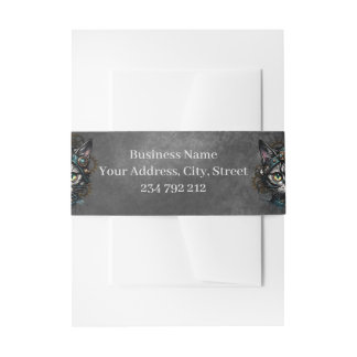 Schattigee steampunk kat met klokken en tandwielen uitnodigingen wikkel