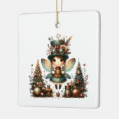 Schattigee Steampunk kerstfee en kerstbomen Keramisch Ornament (Links)