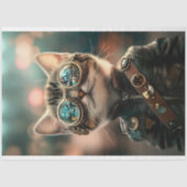 Schattigee Steampunk Schattige Cat Kitten G1 Decou Tissuepapier (Voorkant)