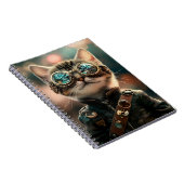 Schattigee Steampunk Schattige Cat Kitten G1 Notitieboek (Rechterzijde)