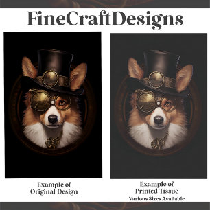 Schattigee Steampunk Schattige Welsh Corgi Dog D5L Tissuepapier