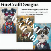 Schattigee Steampunk Schnauzer Dog, Bow Stropdas Z Tissuepapier