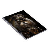 Schattigee Steampunk Shih Tzu Dog Painting D4R Nie Notitieboek (Rechterzijde)