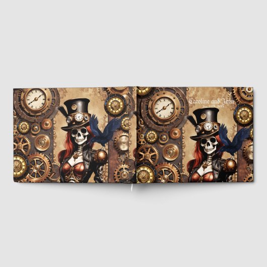 Schattigee Steampunk Skelet Gastenboek (Volledig)