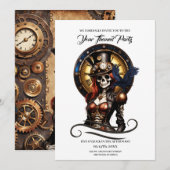 Schattigee Steampunk Skelet Kaart (Voorkant / Achterkant)