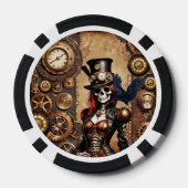 Schattigee Steampunk Skelet Poker Chips (Achterkant)