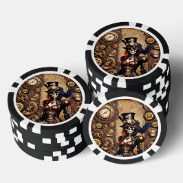 Schattigee Steampunk Skelet Poker Chips
