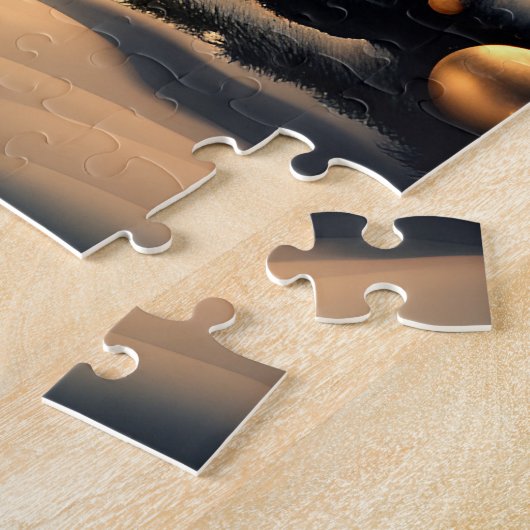 Schattigee Steampunk Sneeuwman Kerstpuzzel Legpuzzel (Zijkant)