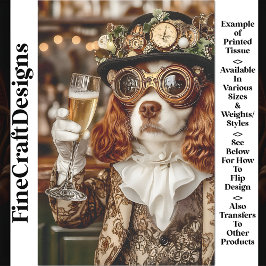 Schattigee Steampunk Spaniel Dog Toasting BG4 Deco Tissuepapier