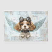 Schattigee Steampunk Spaniel met Wings AW1 Decoupa Tissuepapier (Voorkant)