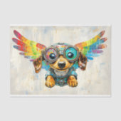 Schattigee Steampunk Teckel met Vleugels AV8 Decou Tissuepapier (Voorkant)