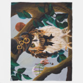 Schattigee Steampunk top Hoed Uil Fleece Deken (Voorkant)