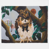 Schattigee Steampunk top Hoed Uil Fleece Deken (Voorkant (Horizontaal))