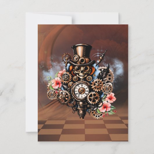 Schattigee steampunk vrouwen bedankkaart (Achterkant)