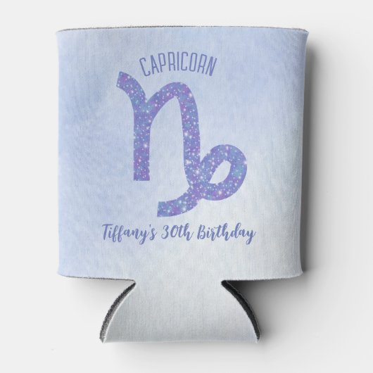 Schattigee Steenbok Teken Aangepaste Verjaardagsfe Blikjeskoeler (Voorkant)