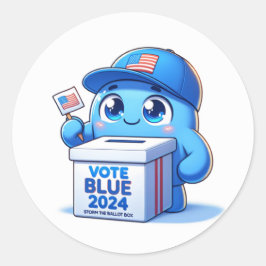 Schattigee stemming Blauw 2024 presidentsverkiezin Ronde Sticker