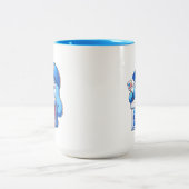 Schattigee stemming Blauw 2024 presidentsverkiezin Tweekleurige Koffiemok (Center)