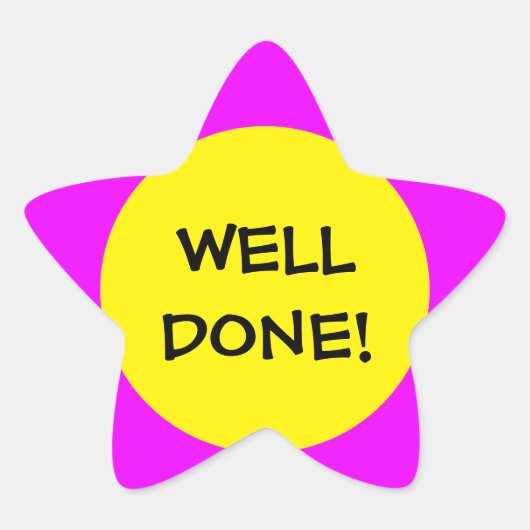 Schattigee ster sticker voor kinderen aanmoediging (Voorkant)