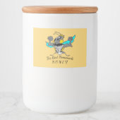 Schattigee Sterke Bumble Bee Cartoon Food Label Se Voedselcontainer Etiket (Voorkant)