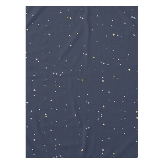 Schattigee sterren aan een sprankelende nachtelijk tafelkleed (Voorkant)