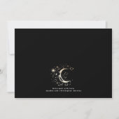 Schattigee sterren maan hemelse pasgeboren foto ge aankondiging (Achterkant)