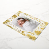 Schattigee sterren maan hemelse pasgeboren foto ge folie uitnodiging (Gedraaid)