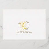 Schattigee sterren maan hemelse pasgeboren foto ge folie uitnodiging (Achterkant)