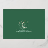 Schattigee sterren maan hemelse pasgeboren foto ge folie uitnodiging (Achterkant)