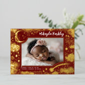 Schattigee sterren maan hemelse pasgeboren foto ge folie uitnodiging (Staand Voorkant)