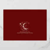 Schattigee sterren maan hemelse pasgeboren foto ge folie uitnodiging (Achterkant)