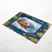 Schattigee sterren maan hemelse pasgeboren foto ge folie uitnodiging (Gedraaid)