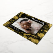 Schattigee sterren maan hemelse pasgeboren foto ge folie uitnodiging (Gedraaid)