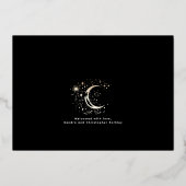Schattigee sterren maan hemelse pasgeboren foto ge folie uitnodiging (Achterkant)