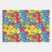 Schattigee sterren regenbogen kinder partij tegelp inpakpapier vel (Voorkant 3)