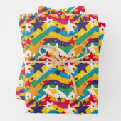 Schattigee sterren regenbogen kinder partij tegelp inpakpapier vel (In situ)