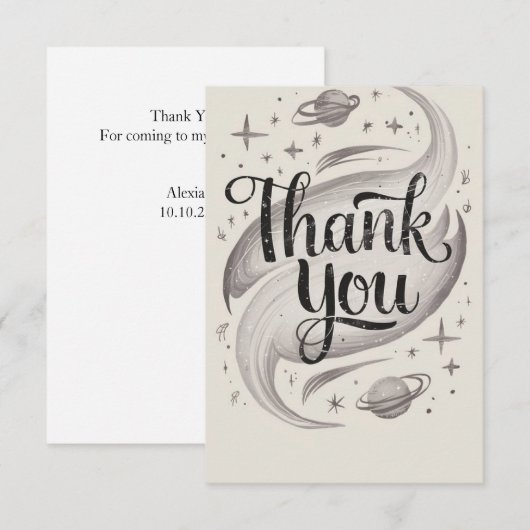  Schattigee sterrenhemel Bedankkaart (Voorkant / Achterkant)